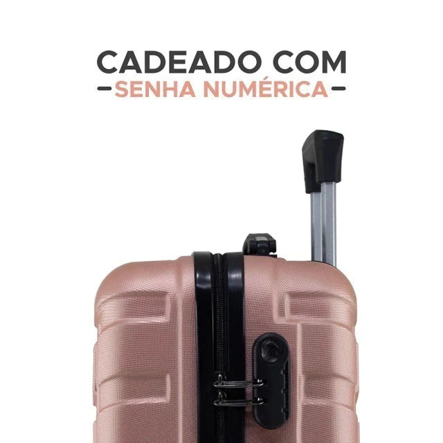 Kit 3 Unidades Mala Bordo Viagem Com Frasqueira Padrão ANAC