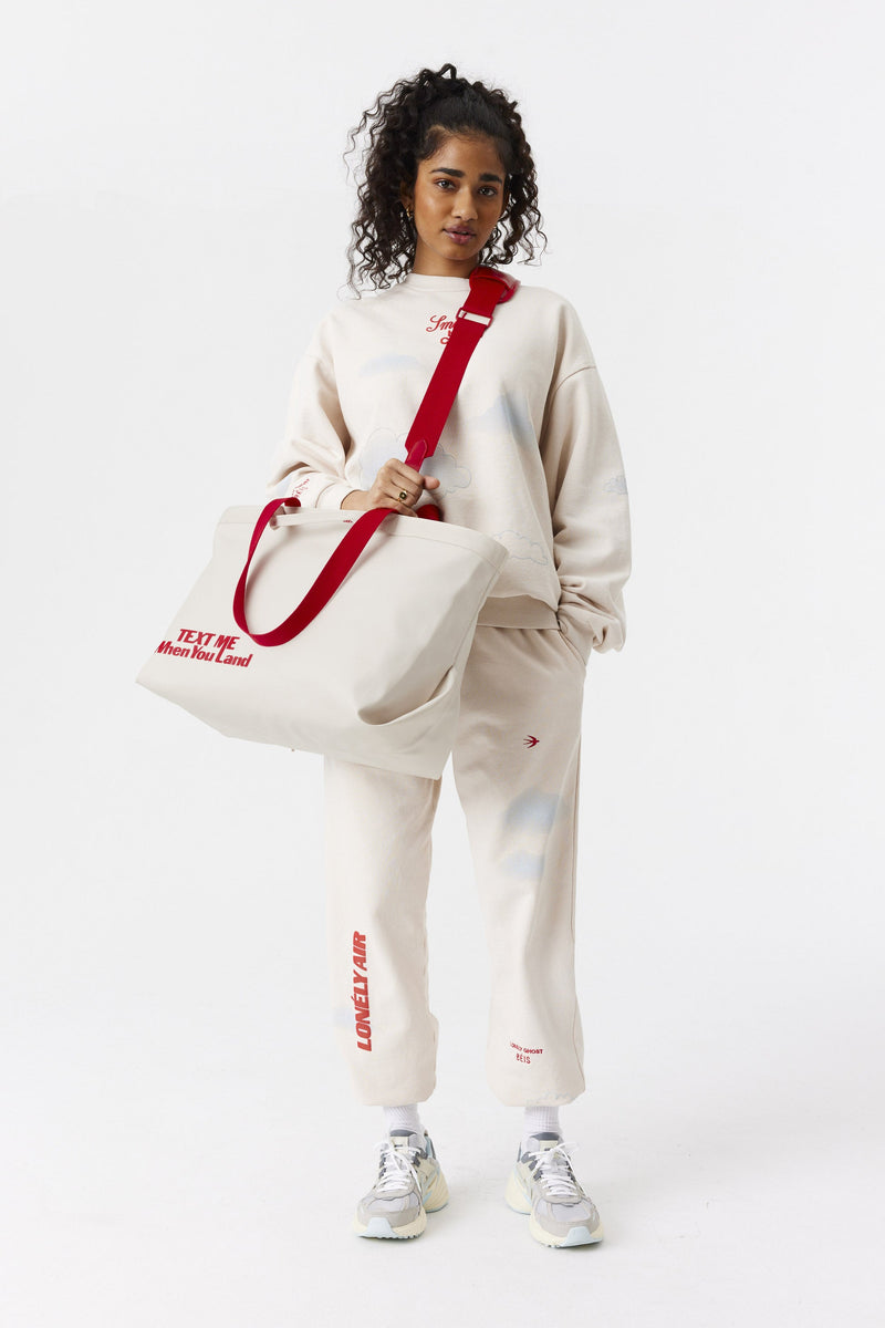 The Travel Tote in Ghost White