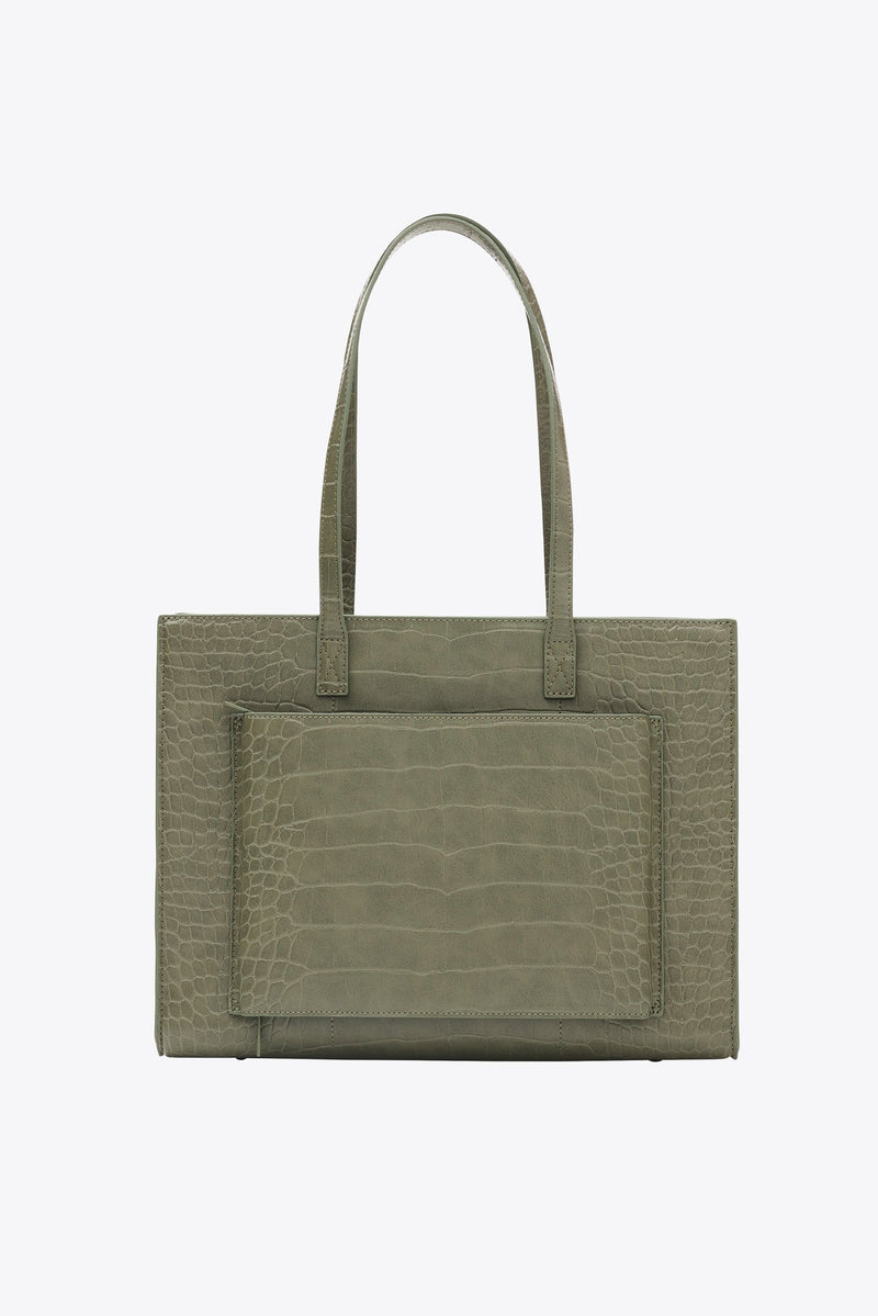 Resale The Work Tote in Olive Croc