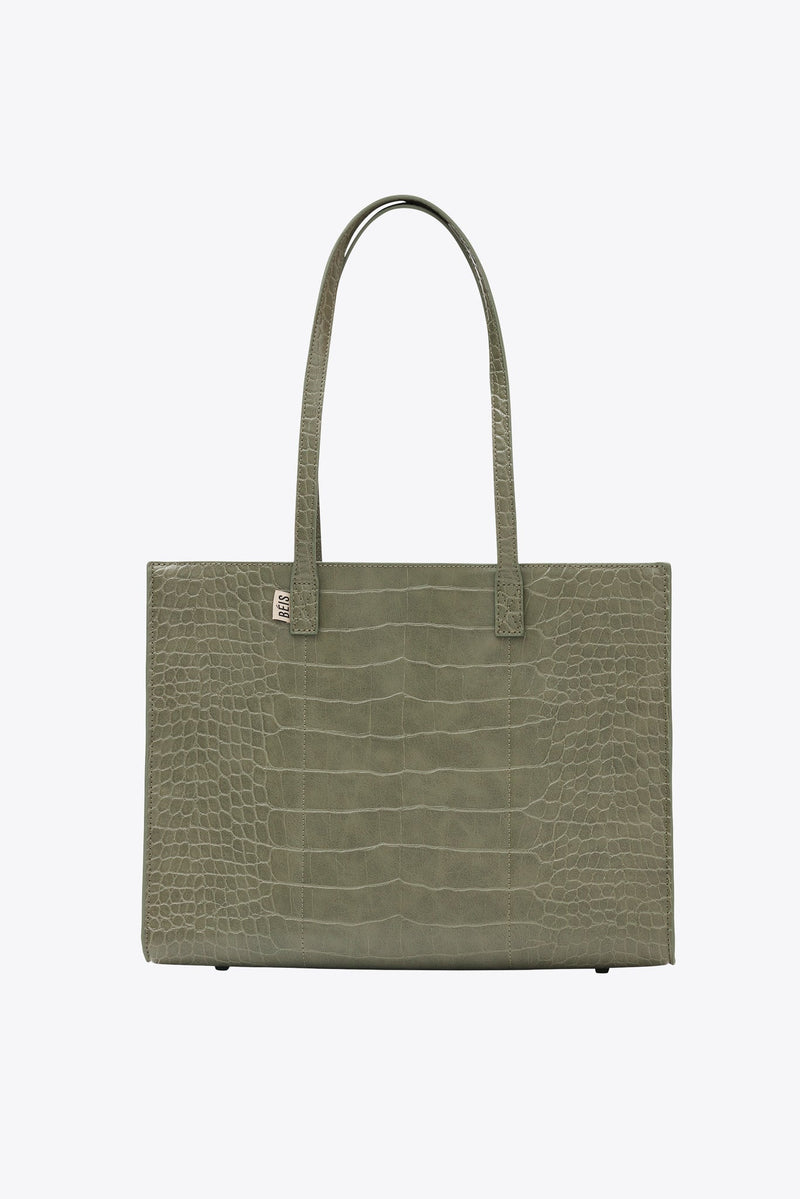 Resale The Work Tote in Olive Croc