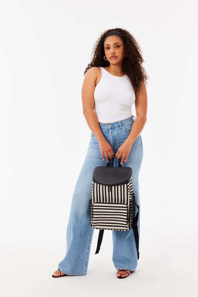 The Backpack Cooler in Black Stripe