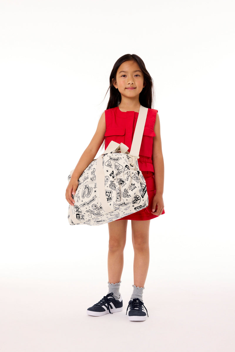 The Kids Duffle in Doodle Print