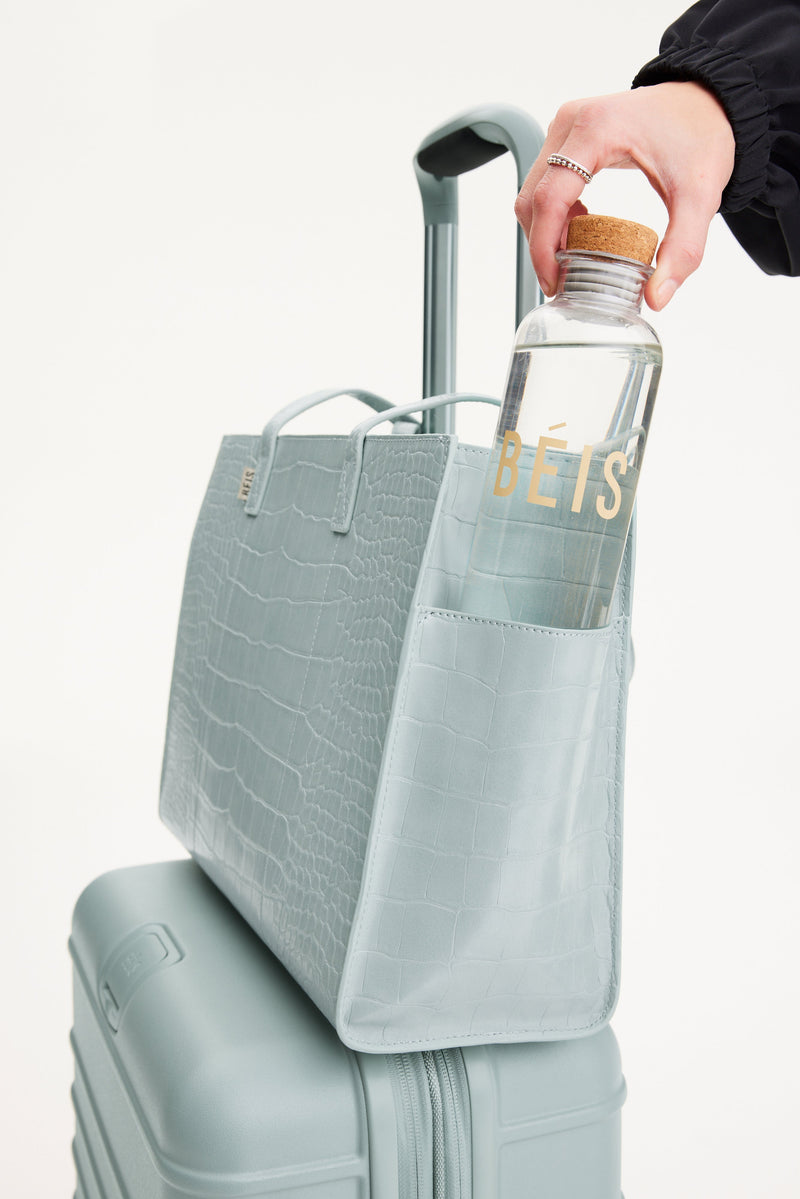 The Work Tote in Slate Croc