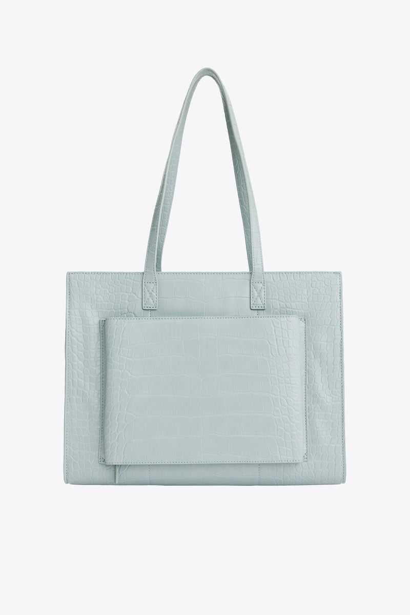 The Work Tote in Slate Croc