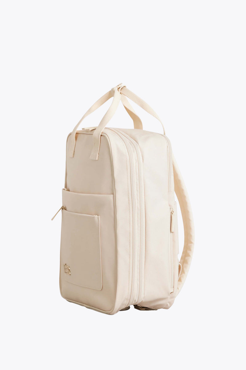 The Expandable Backpack in Beige