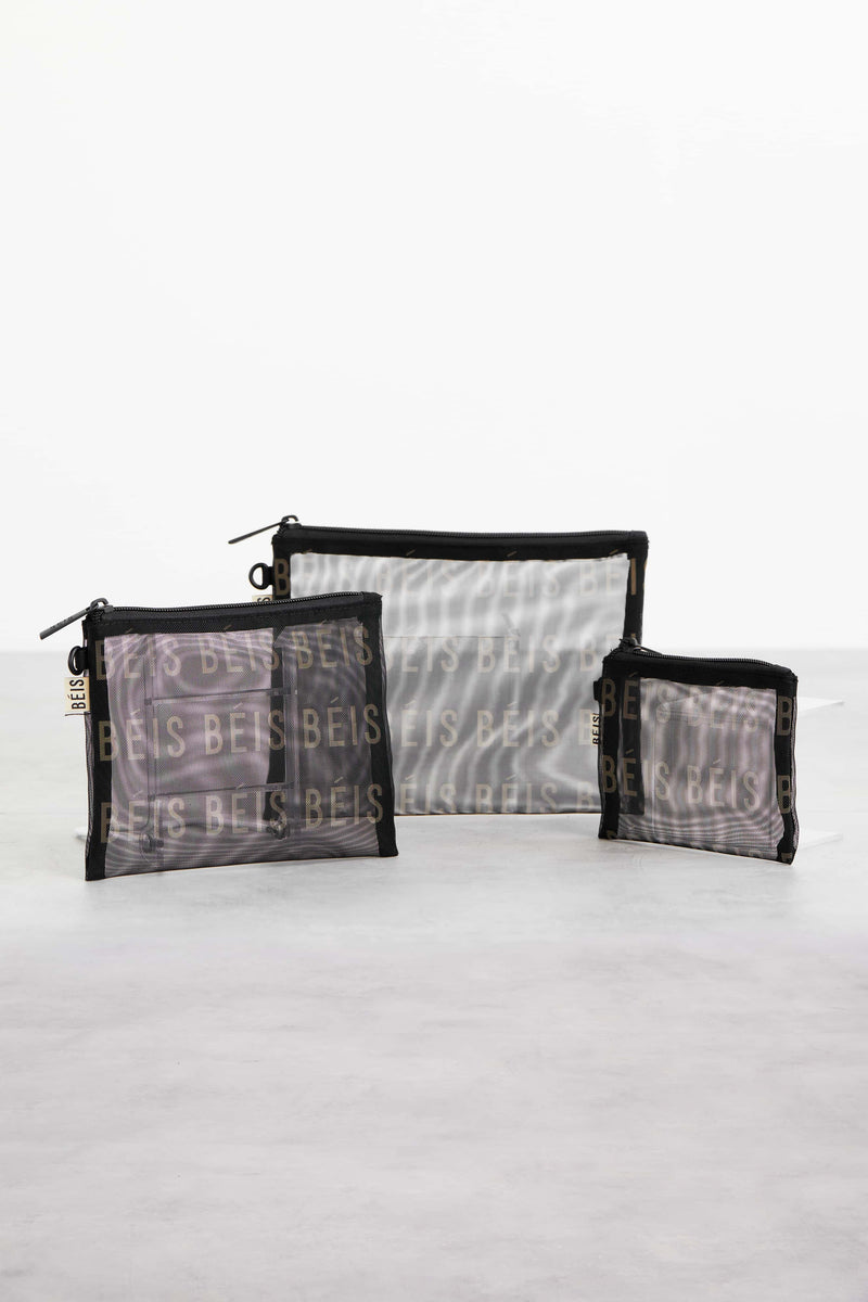 The Mesh Pouch Trio in Black