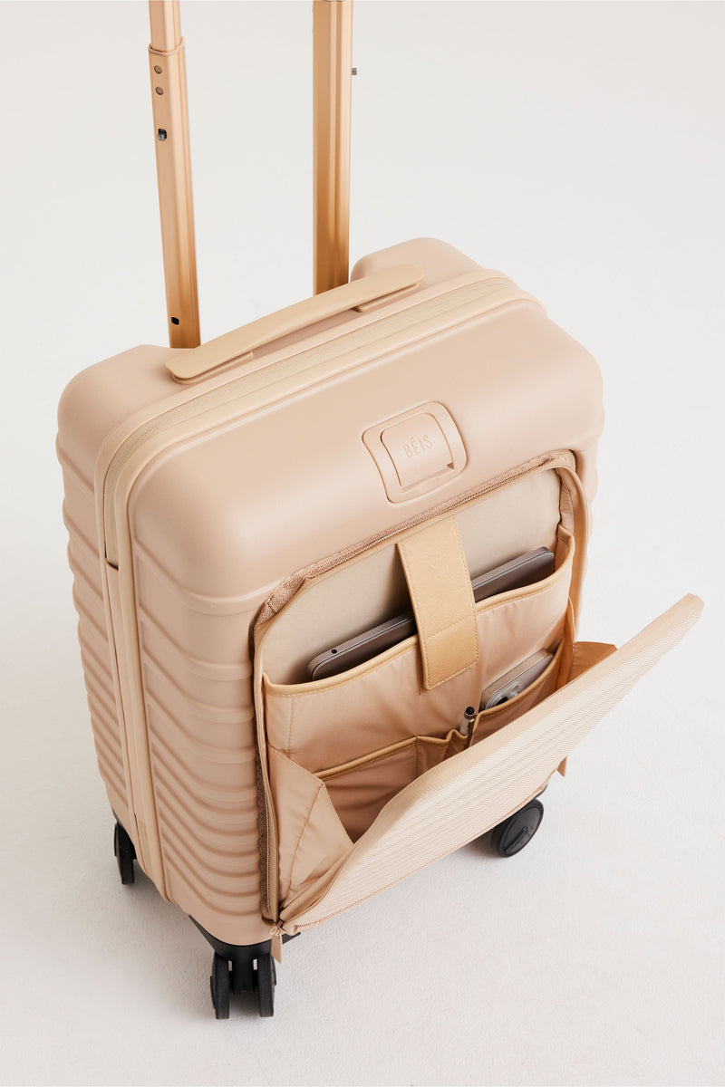 The Front Pocket Carry-On Roller in Beige